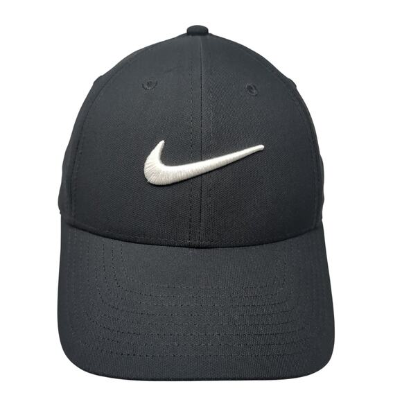 Nike Dri-Fit Strapback Baseball Cap Black M Adjustable Embroidered Lightweight - Picture 1 of 9